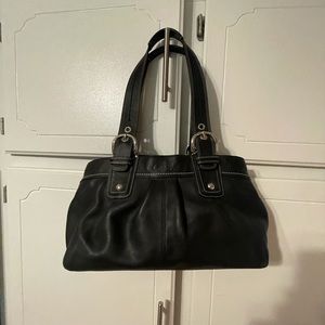 Black leather Coach purse
